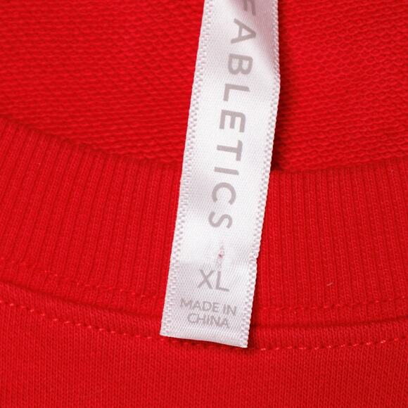 Fabletics Year Round Red Terry Cropped Sweatshirt Womens Size XL - Picture 3 of 7